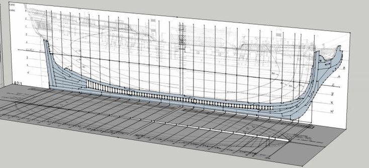 an architectural drawing of a building with blueprints on the front and back sides