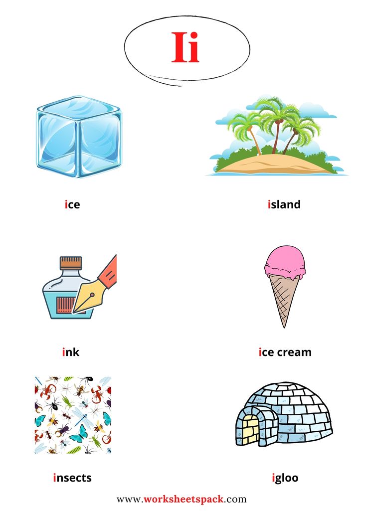 Letter I words (learn English with pictures) | Letter i words, Alphabet ...