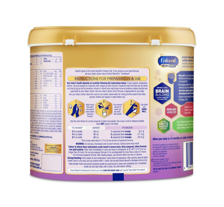 Enfamil Formula Mixing Chart