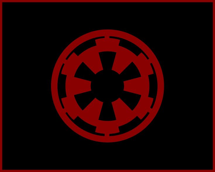 a red and black star wars symbol on a black background