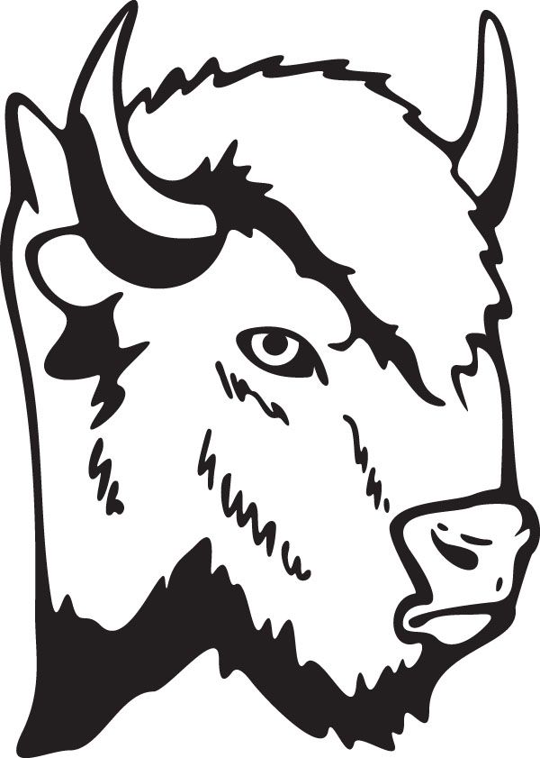 the head of an animal with horns on it's head is drawn in black and white