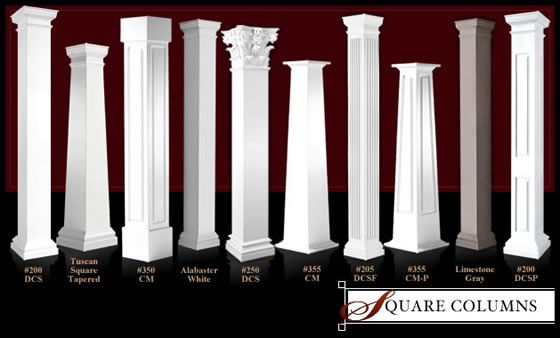 the columns are all different sizes and colors