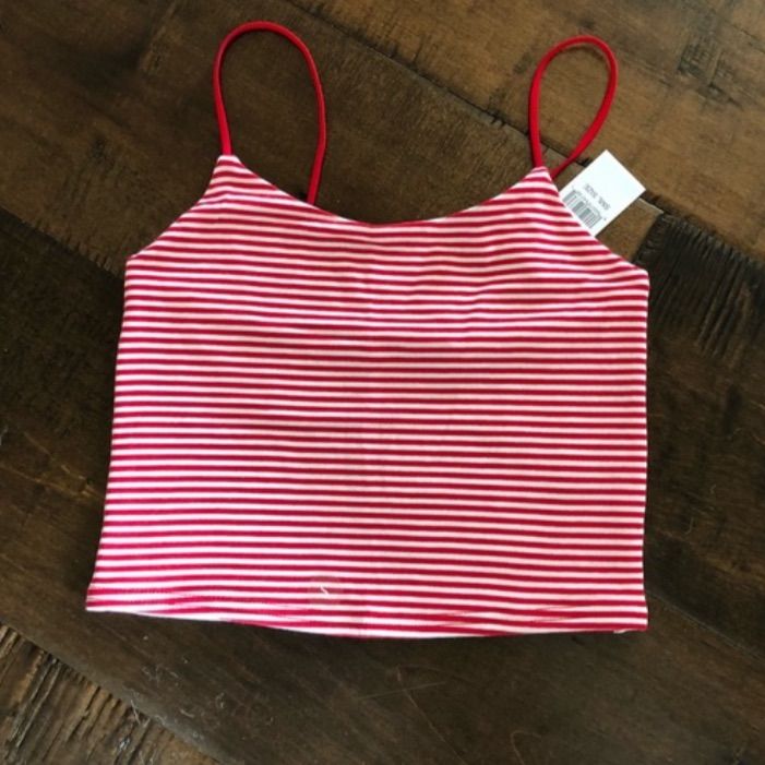 Red Striped Cami Crop Top From Pacsun, Size Small Worn Twice Super Cute! *Not Nwt Red Stretch Tank Top For Vacation, Red Stretch Summer Tank Top, Red Fitted Tank Top For Summer, Red Fitted Tank Top For Vacation, Fitted Red Tank Top For Summer, Fitted Red Tank Top For Vacation, Red Casual Tank Top For Summer, Fitted Red Tops For Beach, Fitted Red Tops For The Beach