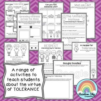 Tolerance & Cultural Diversity Activities -... by Rainbow Sky Creations | Teachers Pay Teachers Cultural Diversity Activities, Diversity Activities, Drama Activities, Rainbow Sky, School Psychology, Teaching French, Cultural Diversity, International Day, Student Encouragement