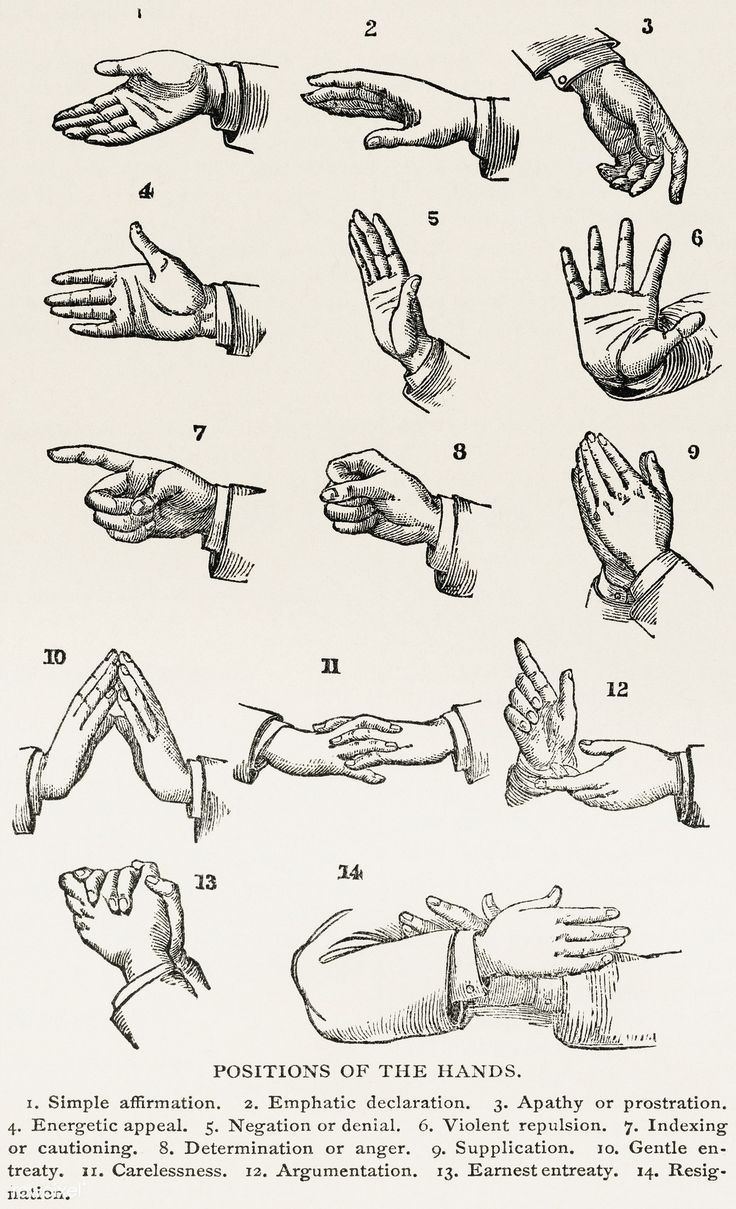 an old book page showing different types of hands