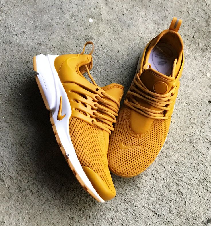 Mustard Yellow Nike Presto Custom available at Queenofcustoms.com Mustard Shoes, Mustard Yellow Outfit, Mustard Yellow Decor, Colour Shoes, Mustard Yellow Dresses, Nike Presto, Yellow Clothes, Yellow Nikes, Shoe Image