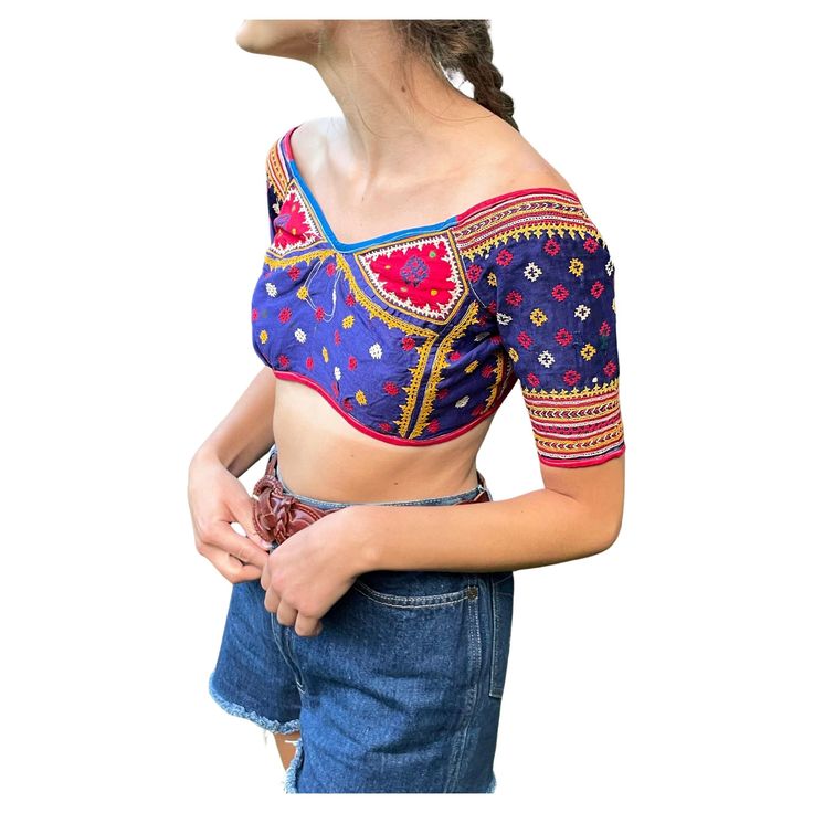 These vintage embroidered choli tops are incredibly rare and special: their ages range from the early to mid 20th Century, and all of them were embroidered by hand by the Rabari people in what is now Northwest India. The Rabari people are an ethnic group, who today reside primarily in northern and central India, and Pakistan. They have long been known for their impressive embroidery, which traditionally is painstaking completed by hand in vibrant colors. (The Rabari men are known for dressing in Impressive Embroidery, Red Patch, India And Pakistan, New Vintage, 20th Century, Pakistan, Vibrant Colors, Sleeve Length, India