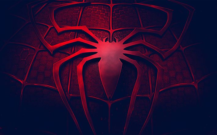 Download wallpapers Spider-Man, logo, 3d, art, darkness ...