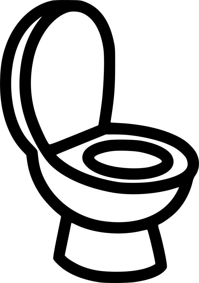 a black and white drawing of a toilet seat with the lid up, on a white background