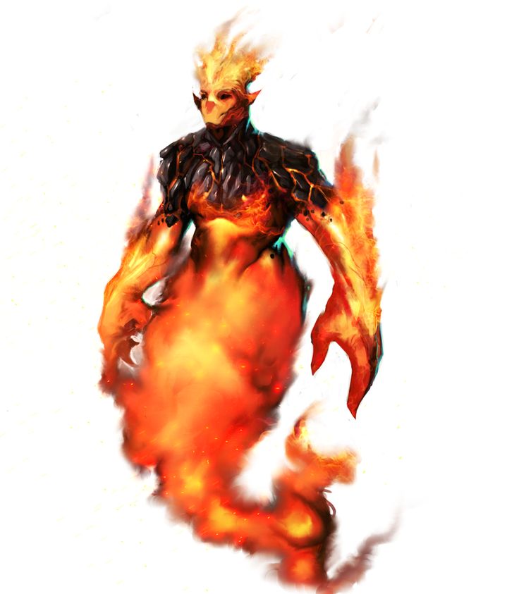 an image of a man with fire on his face and arms, standing in front of a white background