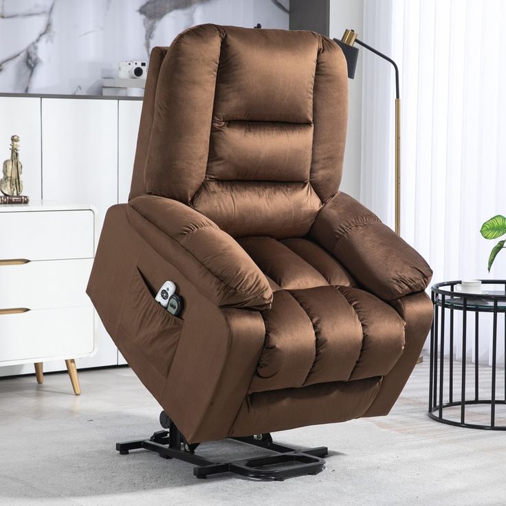 HOMCOM Power Lift Chair, Fabric Vibration Massage Recliner Chair with ...