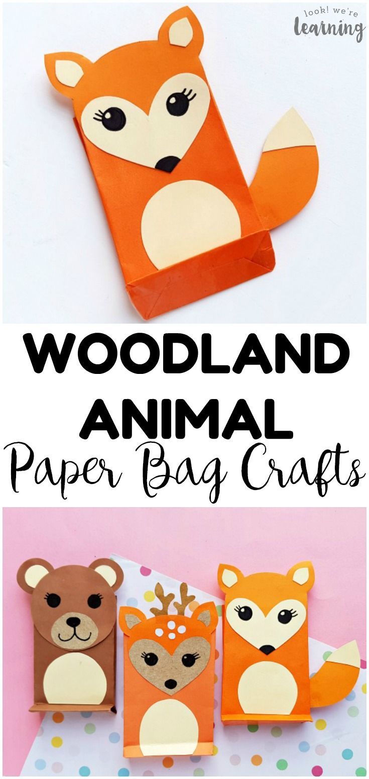 woodland animal paper bag crafts for kids to make with the help of their own hands