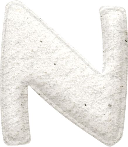 the letter n is made out of felt