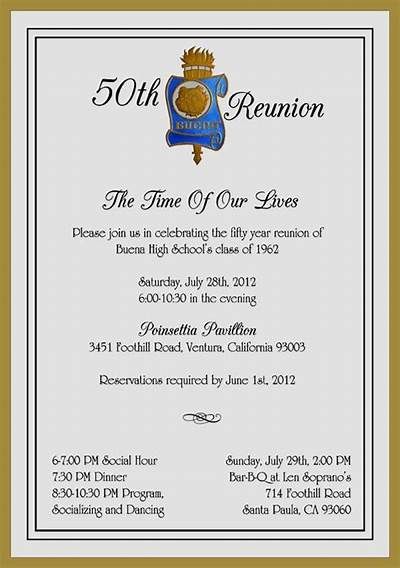 50th Class Reunion Idea | Class reunion invitations, Reunion ...