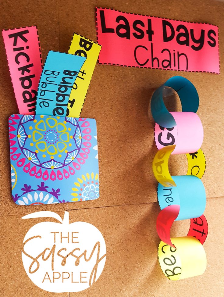 several colorful bracelets are hanging on a bulletin board with the words last days chain