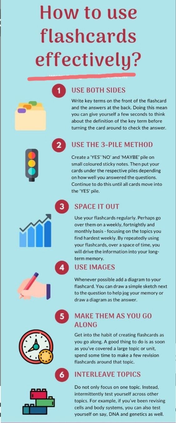 an info sheet describing how to use flashcards effectively