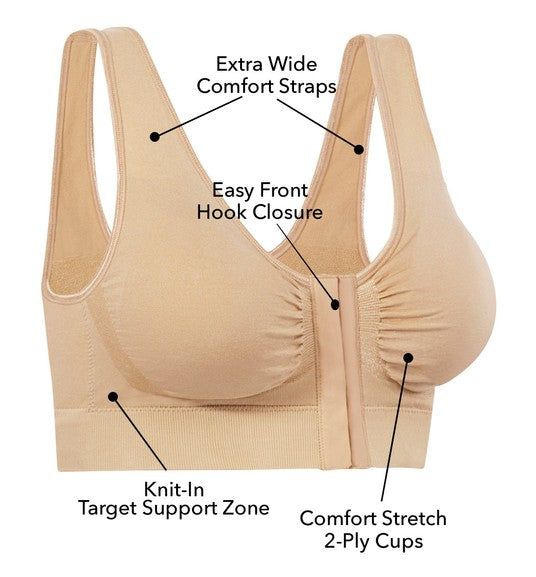 Miracle Bamboo Bra is made of breathable seamless comfy-stretch viscose from bamboo fabric that’s as soft as cotton and smooth as silk to keep you cool all day while getting the best lift, comfort, and support in a bra. No more painful straps or underwires. The seamless design is invisible, and the Miracle Bamboo Bra contours to your shape with all day comfort and support, it has an easy front closure, and best of all, it's machine washable! Please see size chart: Miracle Bamboo Bra's run smalle Mastectomy Bras, Post Surgical Bra, Post Surgery Bra, Compression Bra, Mastectomy Bra, Duffel Bag Backpack, Post Surgery, Duffel Bag Travel, Nursing Bra