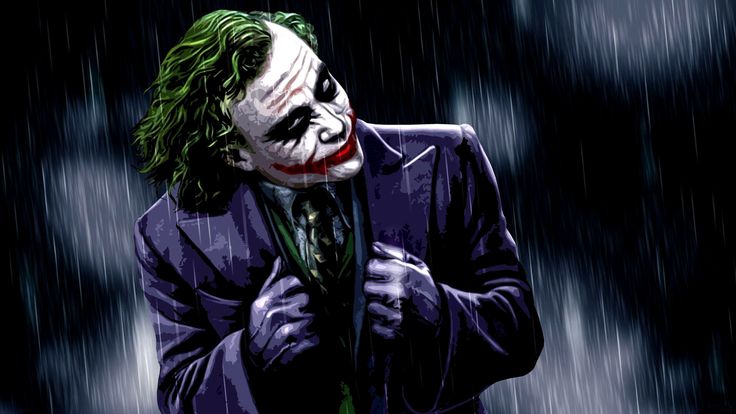 the joker is standing in the rain