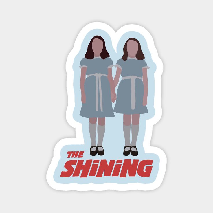 two women standing next to each other with the words, the shining