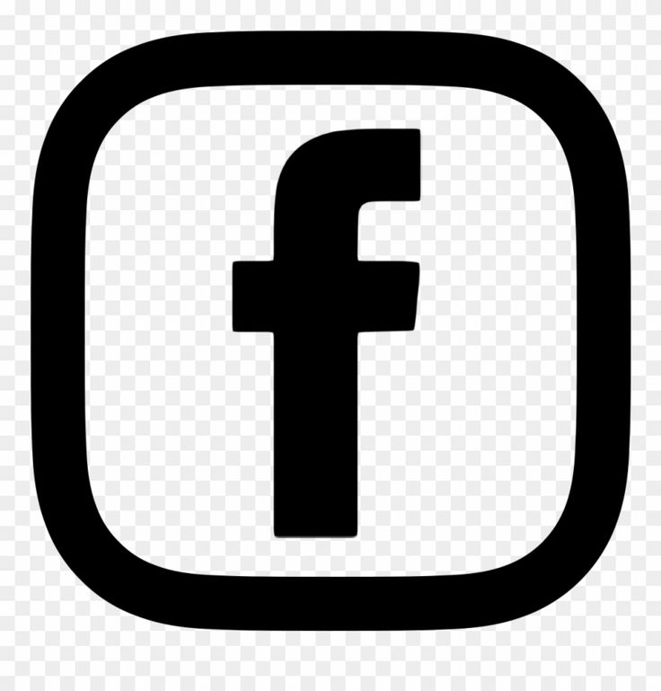 a black and white facebook logo with the letter f in it's middle corner