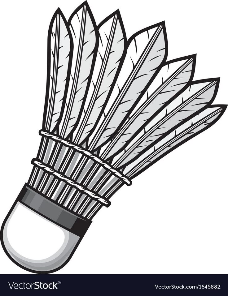 a badminton racket on a white background with clipping for the logo or emblem