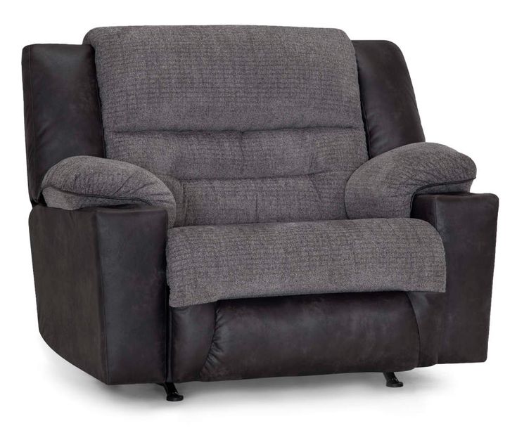 the reclining chair is upholstered and ready to be used in any room