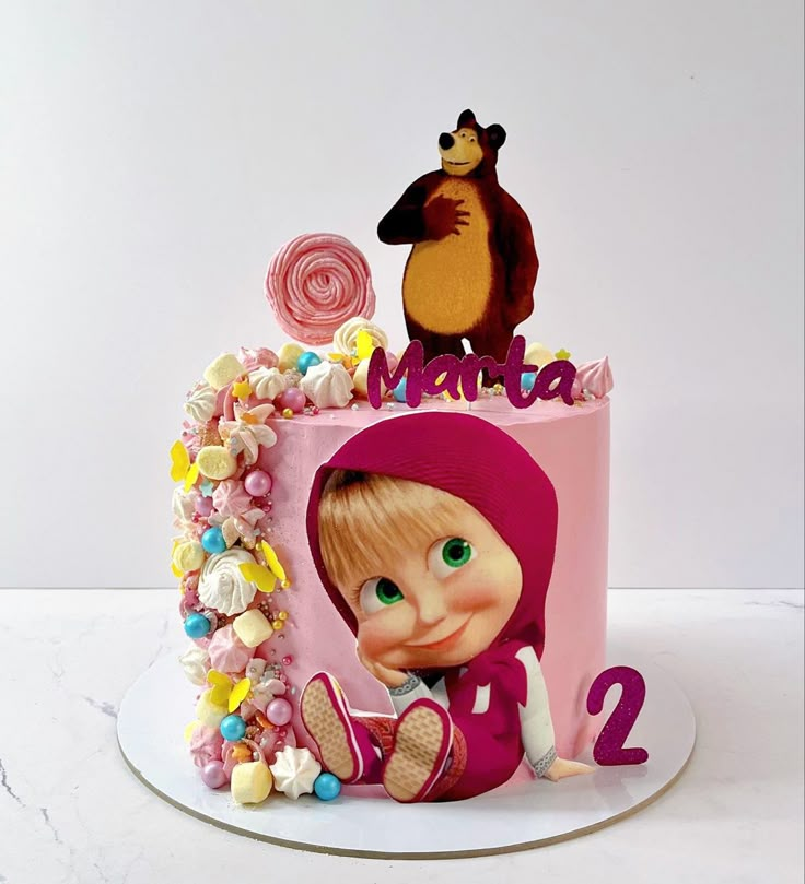 Masha and the Bear cake | Cartoon birthday cake, Animal birthday cakes ...