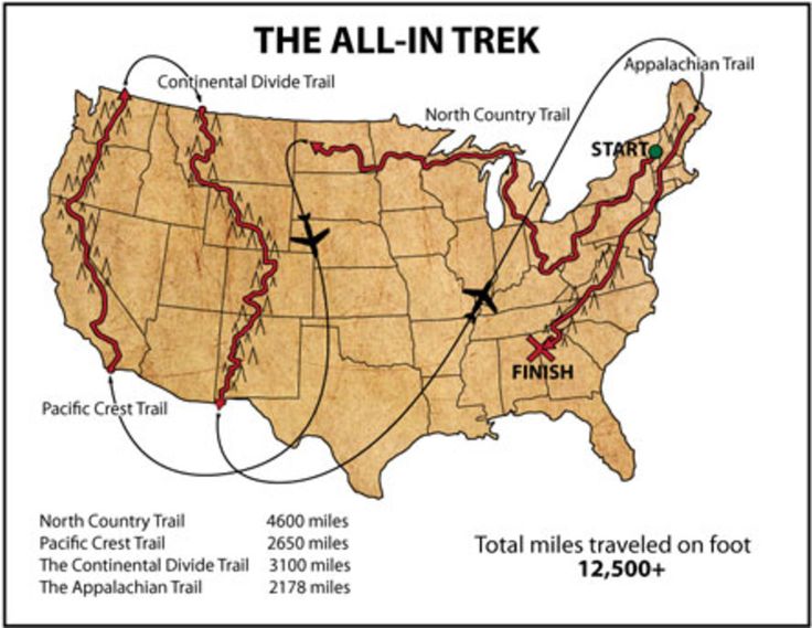 the trail map for the all - in - trek from washington, d c to new york