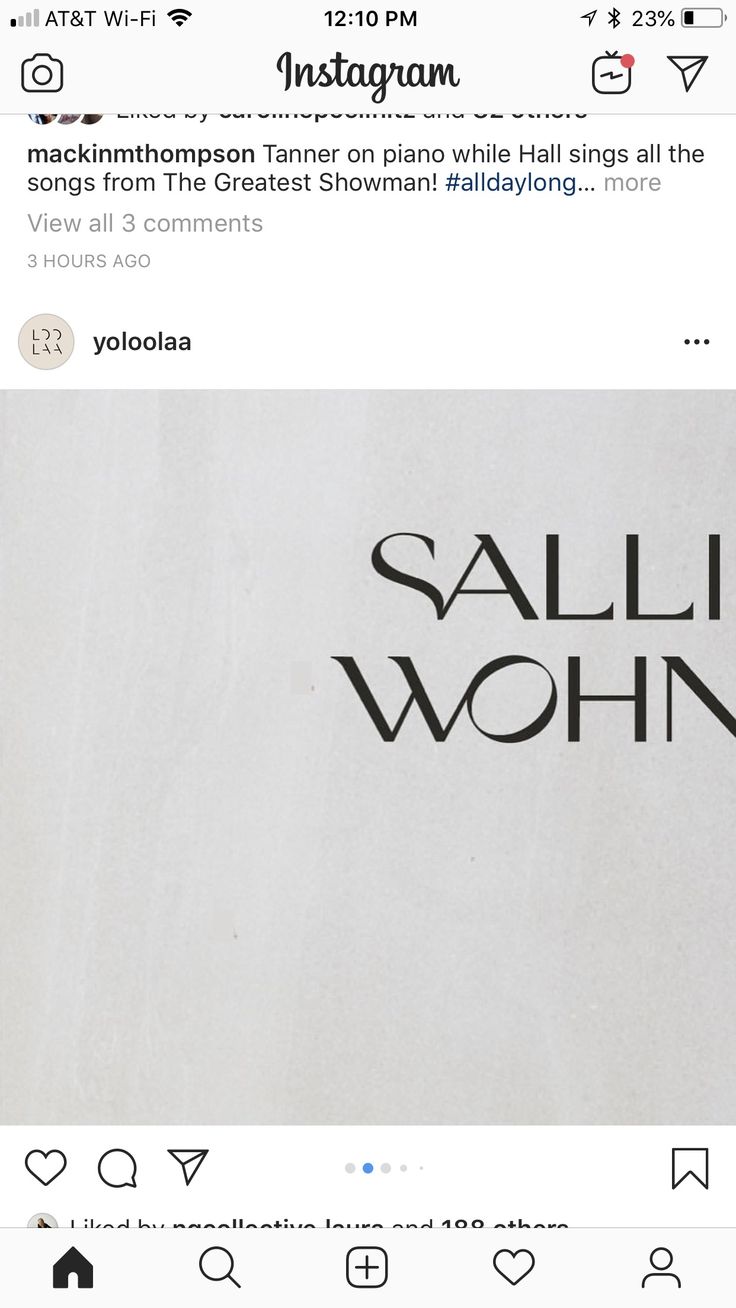 the instagram page for salli wohn