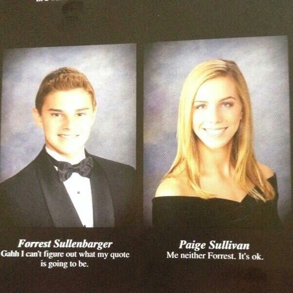 two people in formal wear are shown on the screen above them is an ad for forrest stollenberger