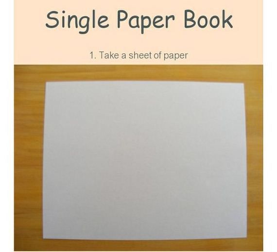 a white sheet of paper with the words single paper book on it, and an image of