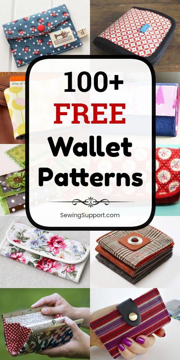 many different wallets are shown with the words, 100 free wallet patterns