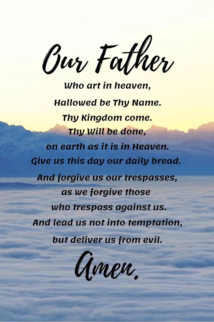 Our Father Prayer Cards Printable