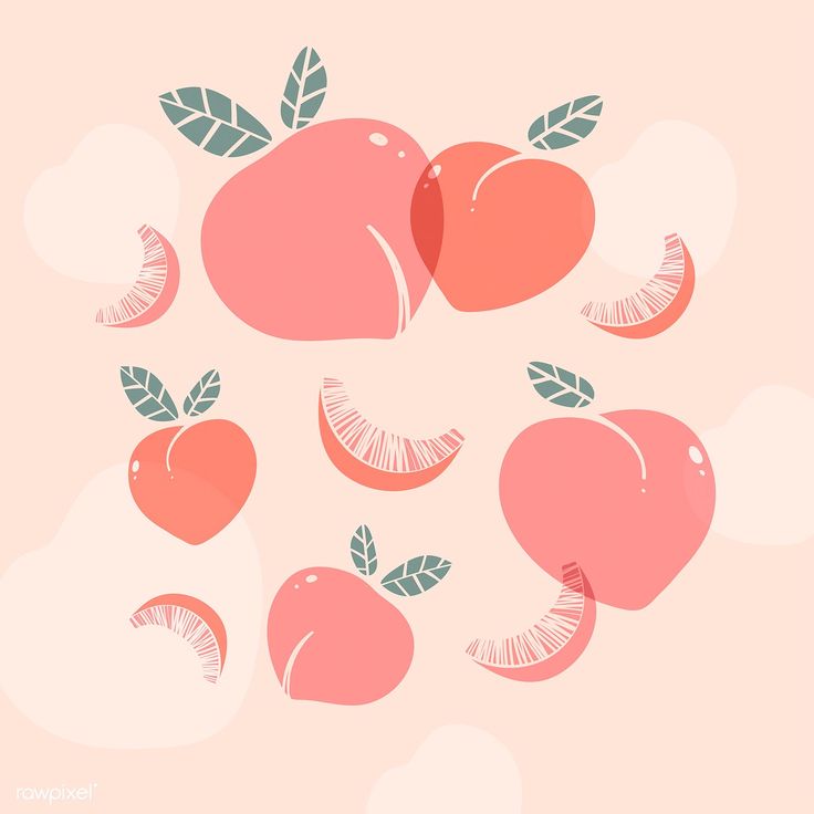 an image of apples and kiwis on a pink background with green leaves in the middle