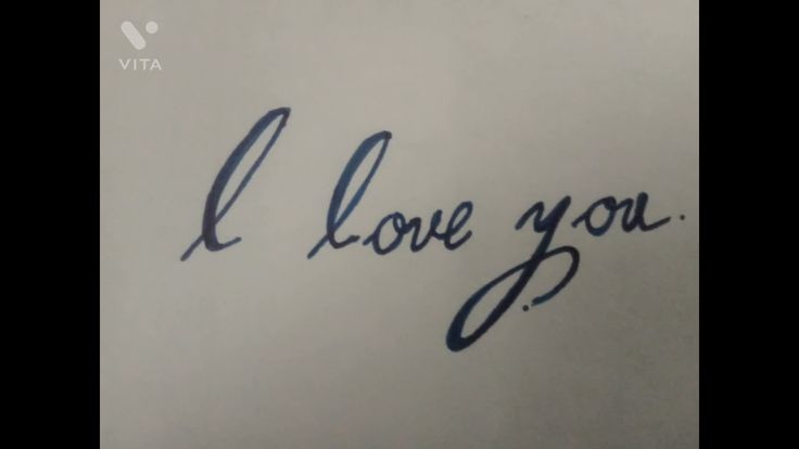 i love you written in blue ink on a white piece of paper with the word'i love you '