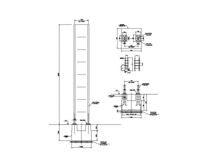 Foundation plan structure of house with column and beam dwg file ...