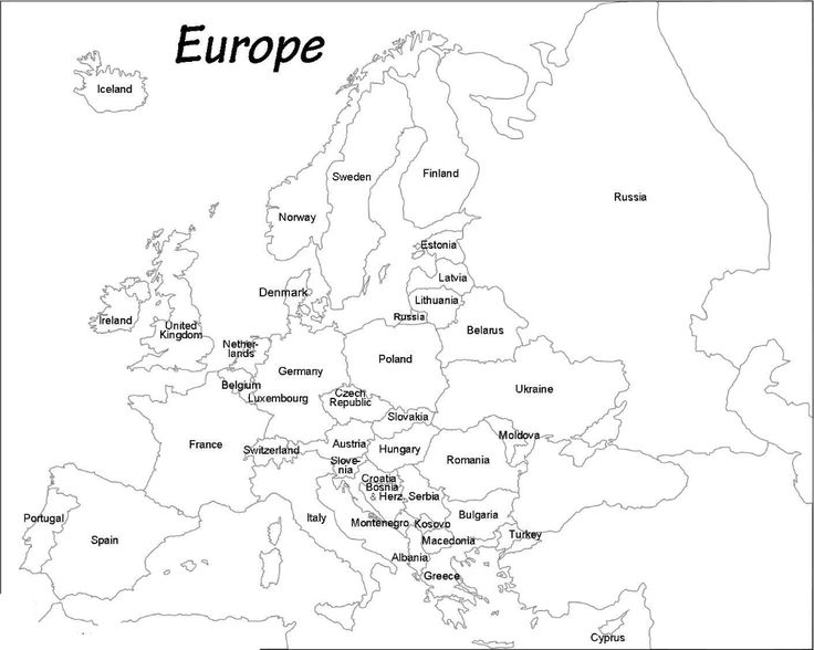 Printable Europe Outline Map