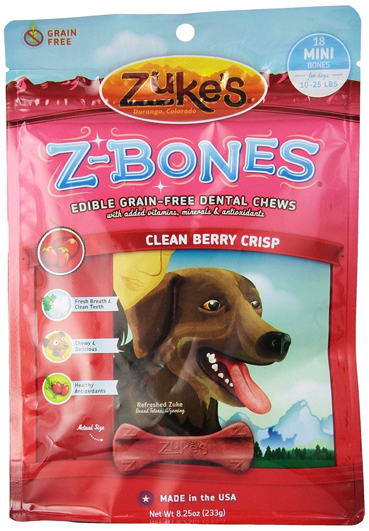 z - bones dental chews for dogs, clean berry crisp, 12 count bag