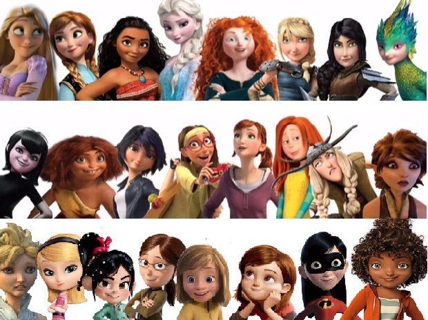 there are many different pictures of disney princesses in the same photo, each with their own name