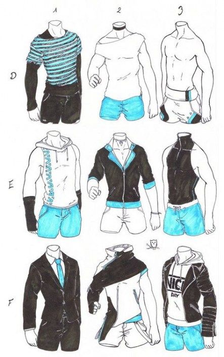 an image of men's clothing sketches