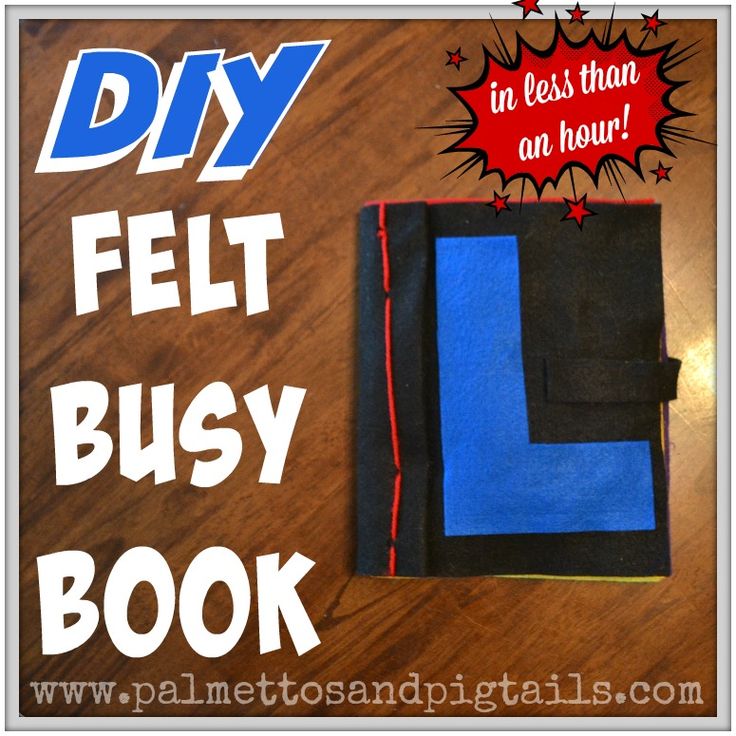 the diy felt busy book is on display