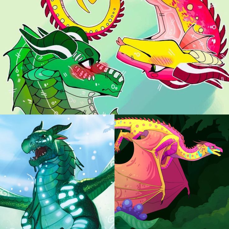 three different colored dragon images with the letter o in each one's center and bottom right corner