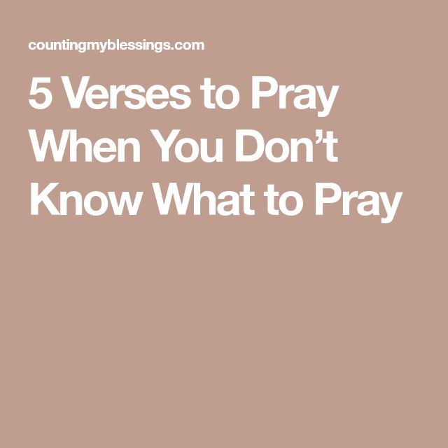 the words 5 verses to pray when you don't know what to pray