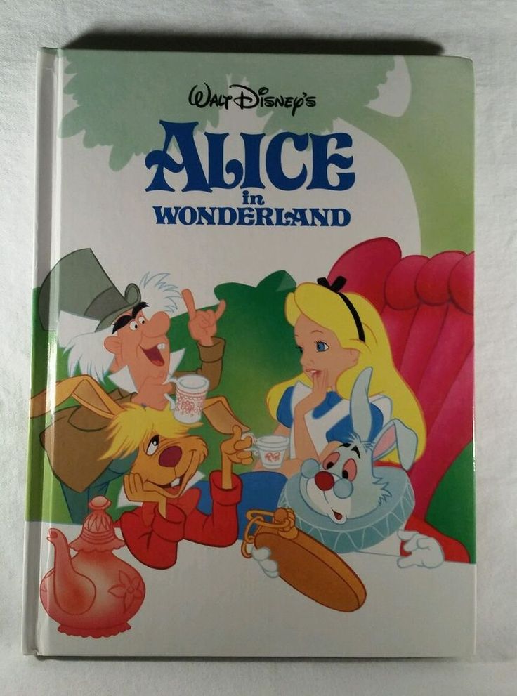 the book cover for alice and wonderlandland with an image of two cartoon characters talking to each other