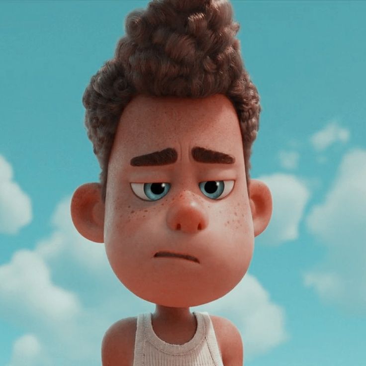 an animated image of a young boy with frecky hair