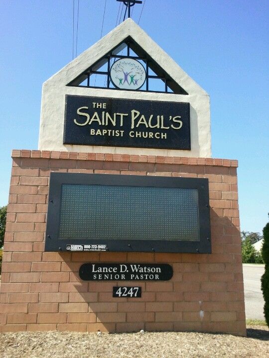 the saint paul's baptist church sign is shown