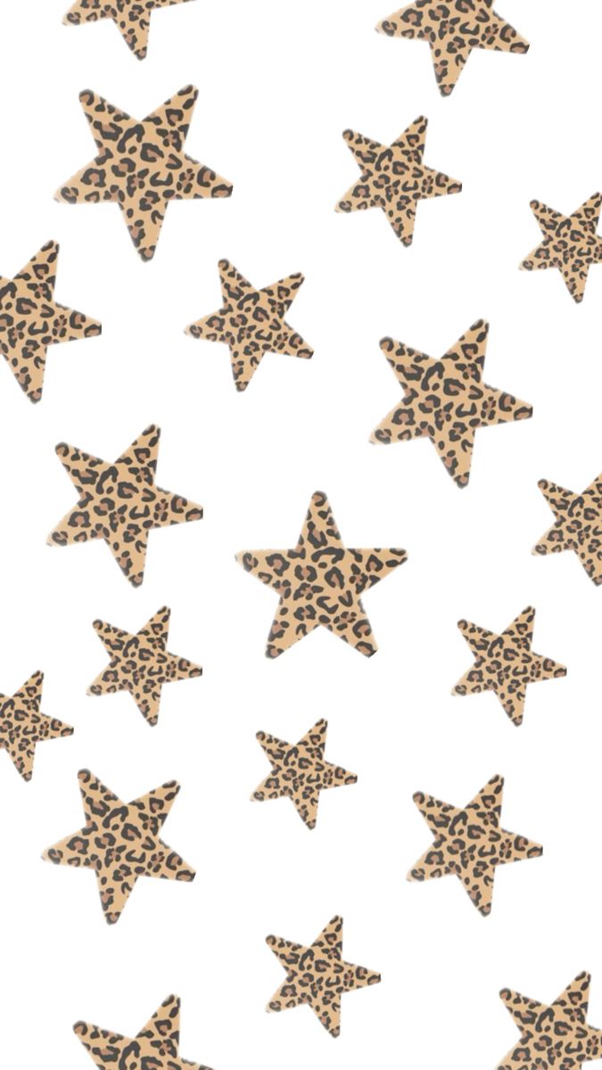 leopard print stars are arranged in the shape of an animal - print pattern on a white background