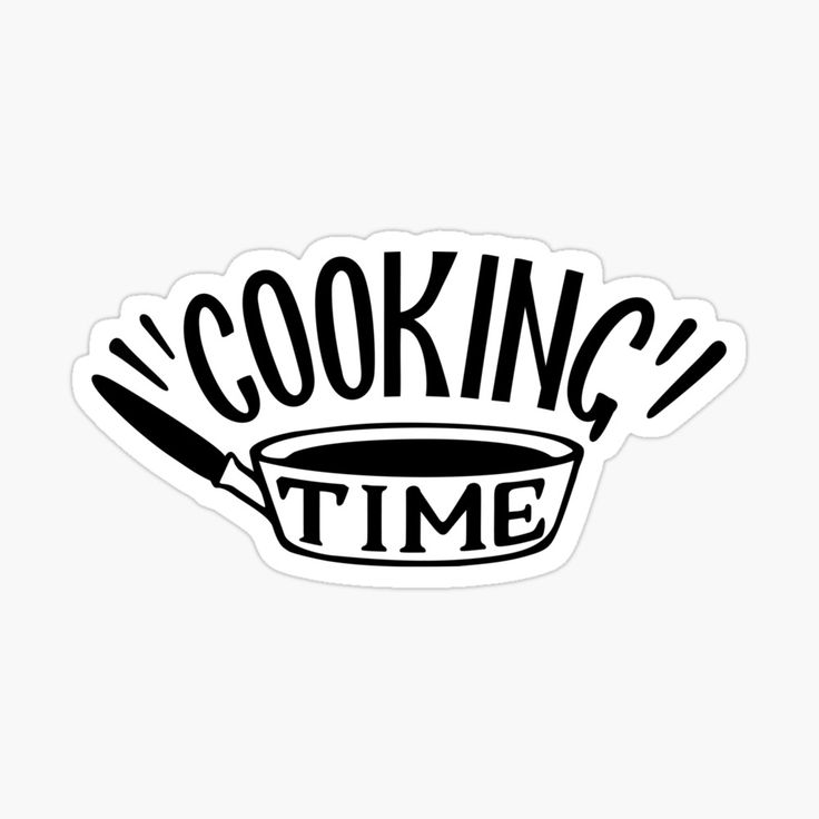 cooking time sticker on a white background