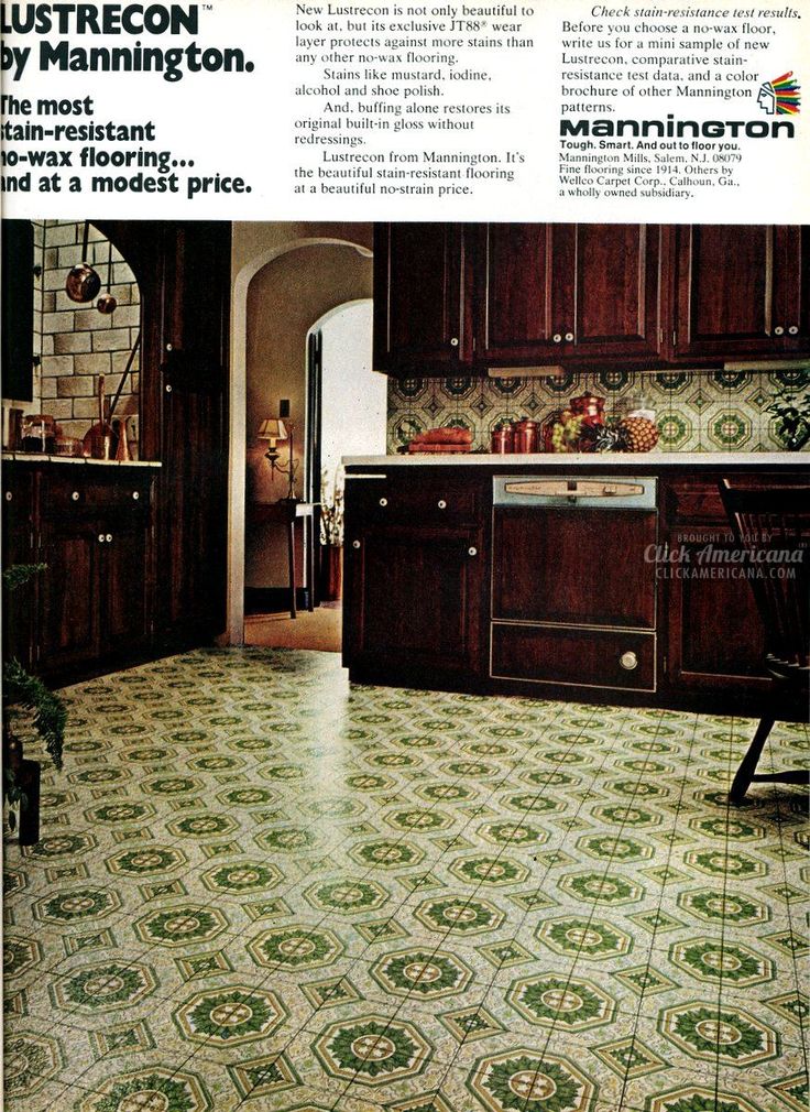 an advertisement for manning flooring in the kitchen