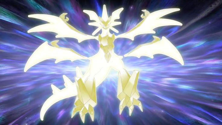 an animated image of a yellow and white dragon with wings spread out in the air